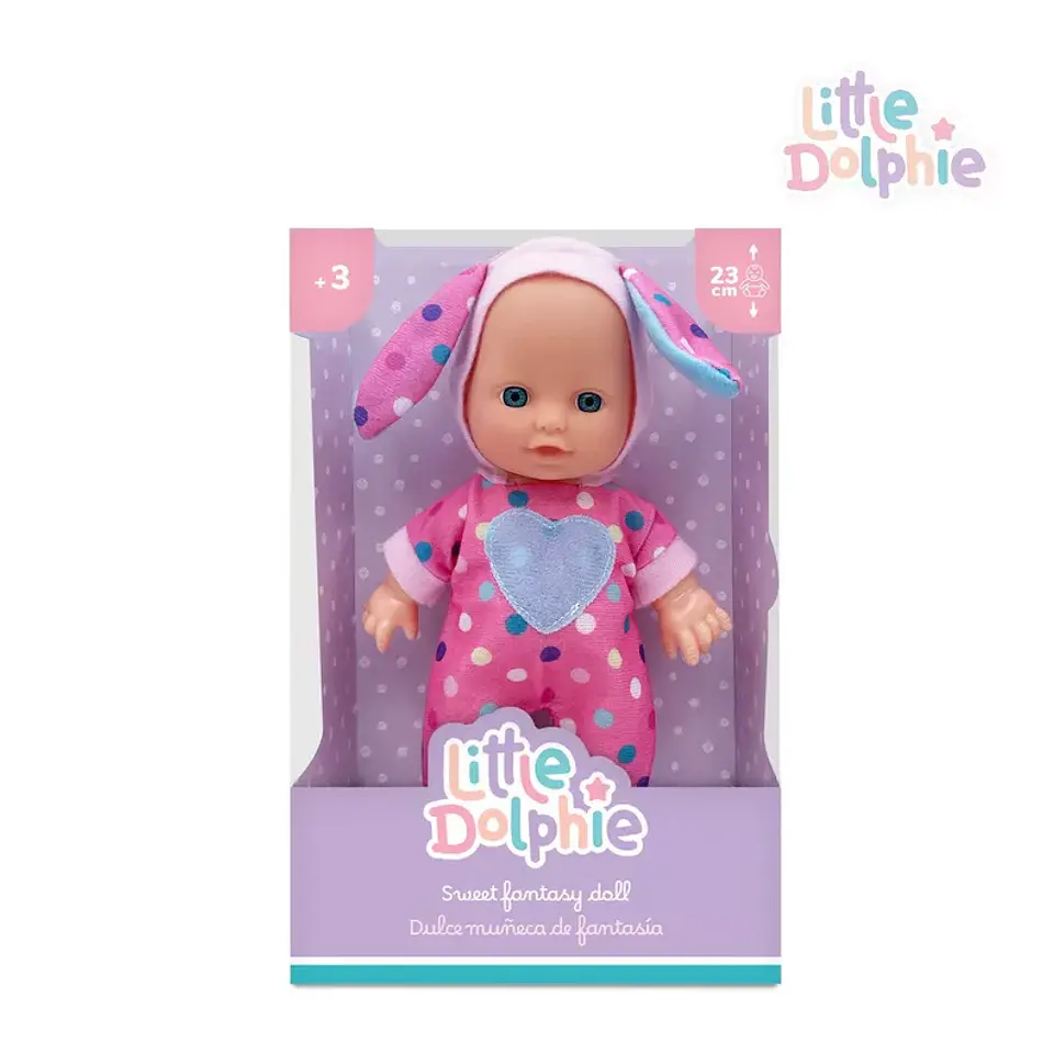 Muñeca Bebé Perfumada Conejito Rosado 23 cm – Little Dolphie 1