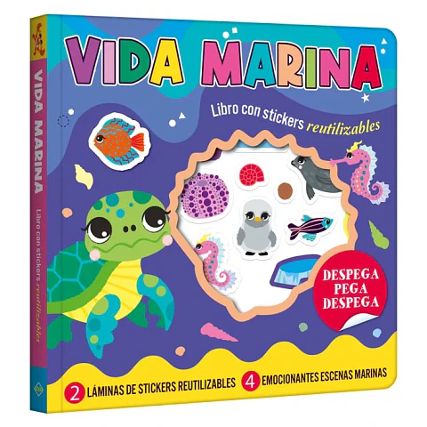 Libro con Stickers Reutilizables Vida Marina – Lexus