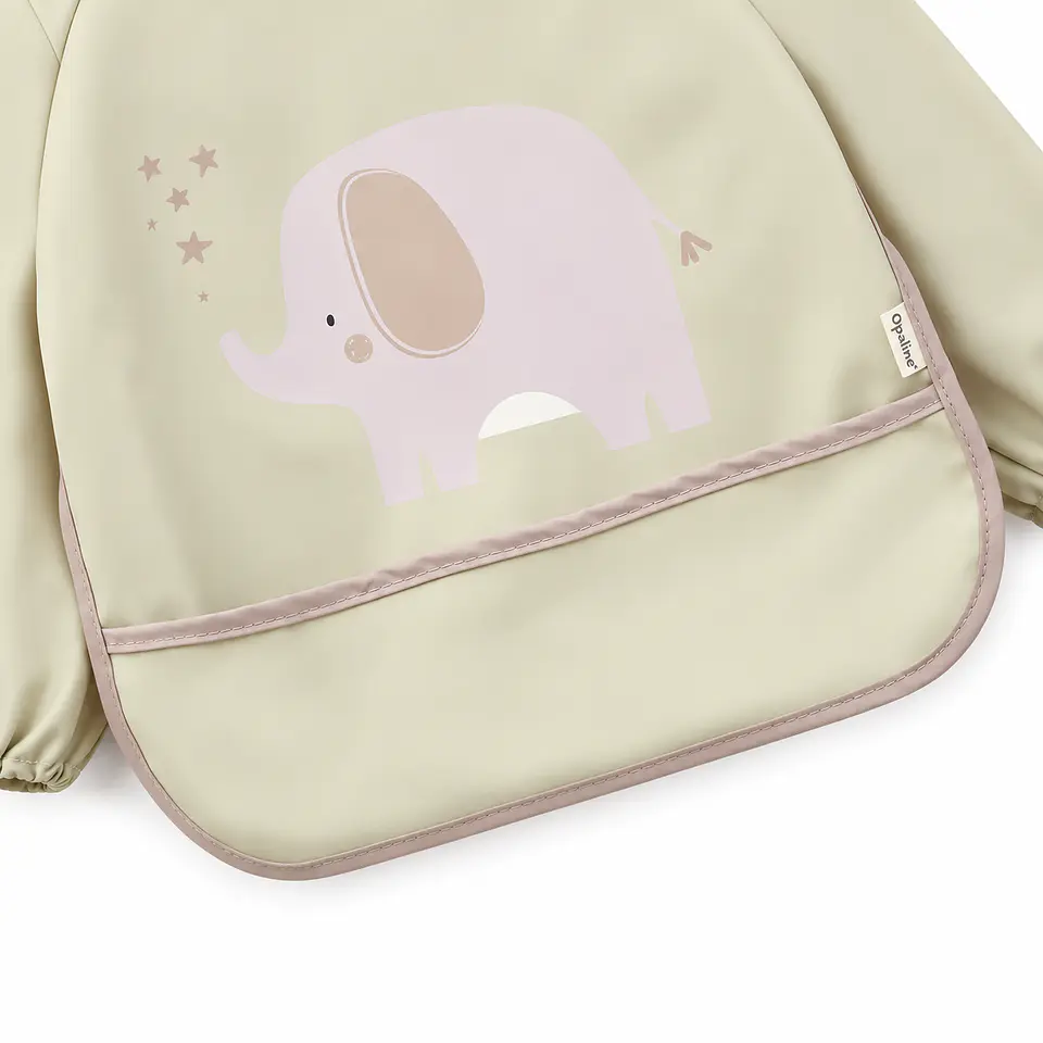 Babero Impermeable Elefante Beige – Opaline 2