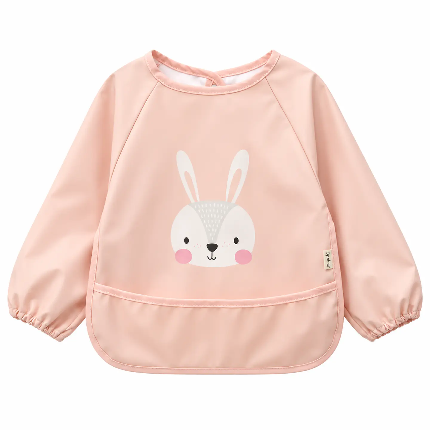 Babero Impermeable de Niña Conejo Rosado – Opaline 1