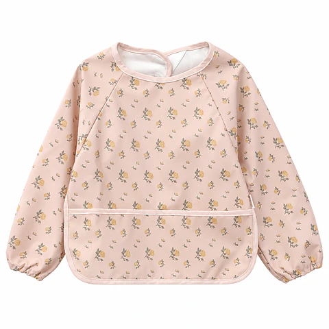 Babero Delantal Rosado Flores – Opaline