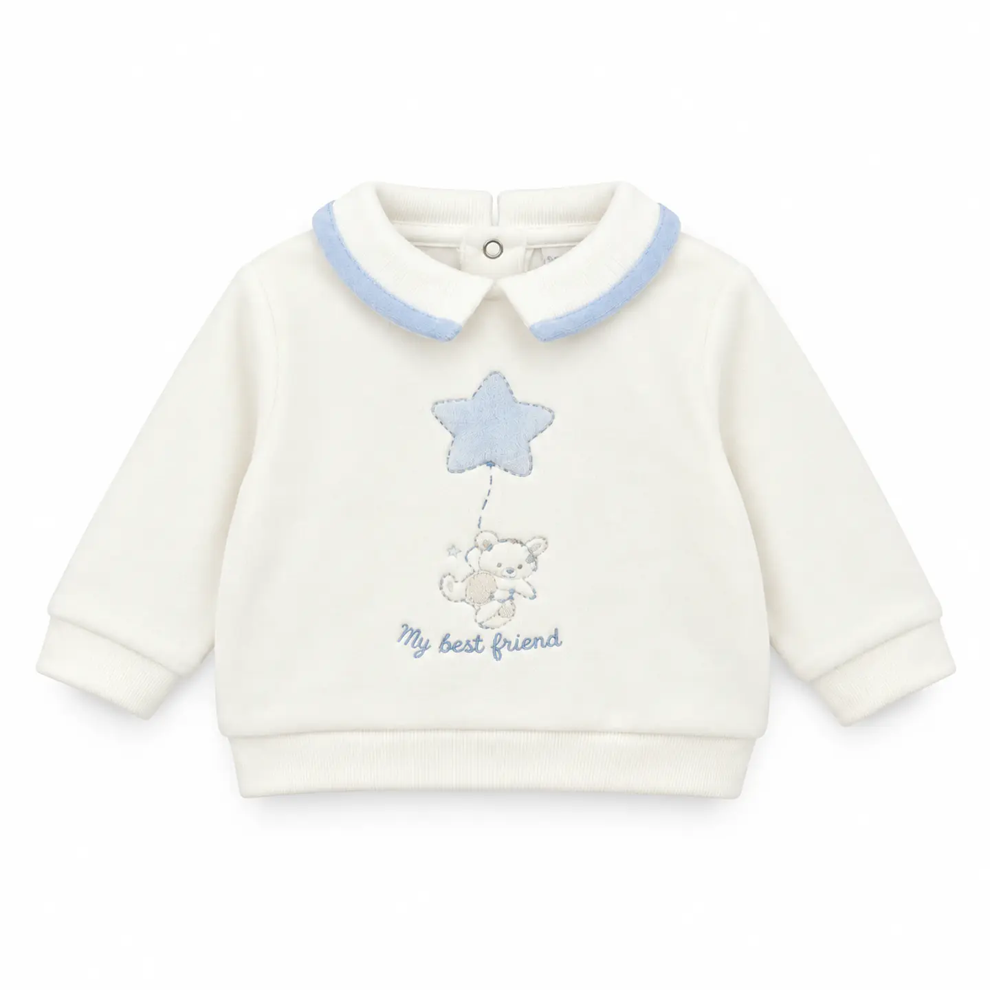 Conjunto Polerón y Pantalón Bebé Celeste Plush – Opaline 2