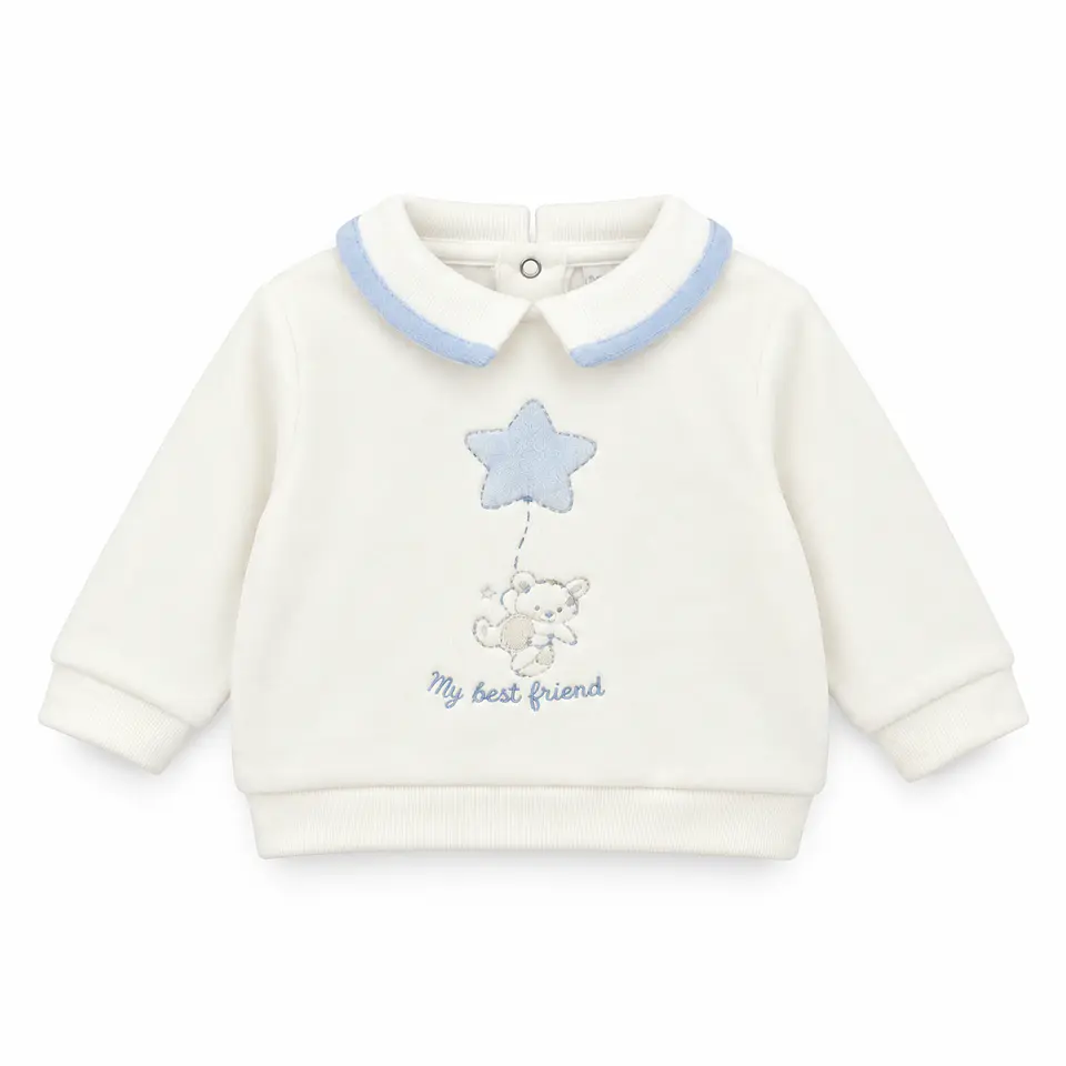 Conjunto Polerón y Pantalón Bebé Celeste Plush – Opaline 2