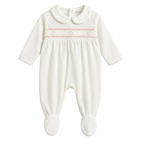 Clemente Bebé Crema Bordado Plush – Opaline