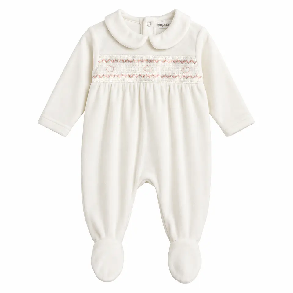 Clemente Bebé Crema Bordado Plush – Opaline 1