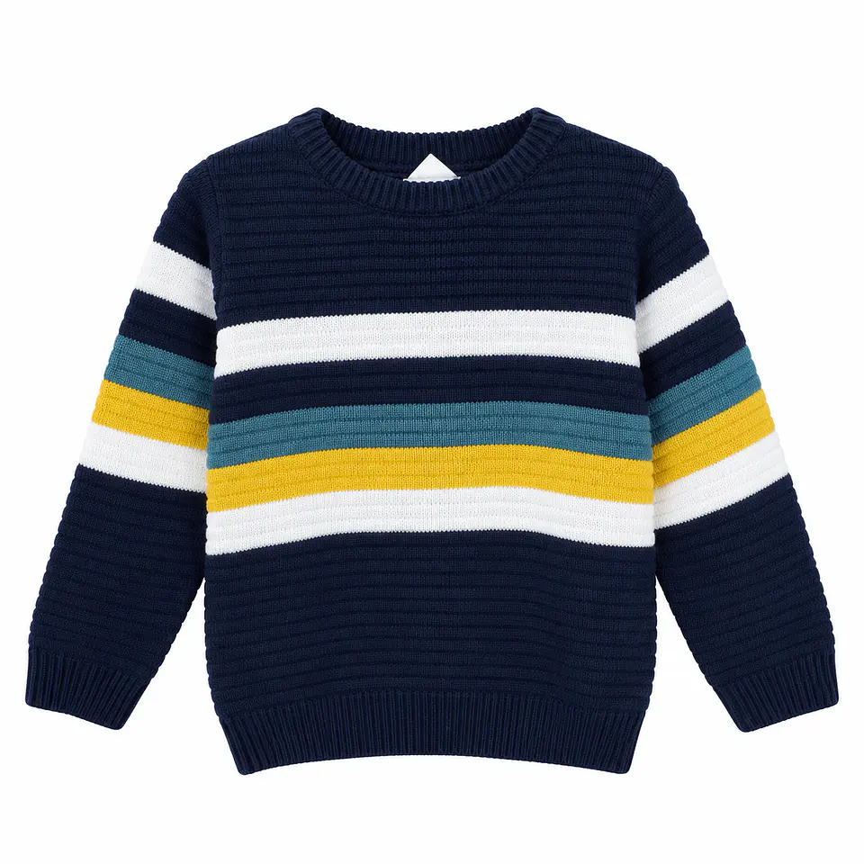Sweater Tejido Azul Marino a Rayas – Opaline 1