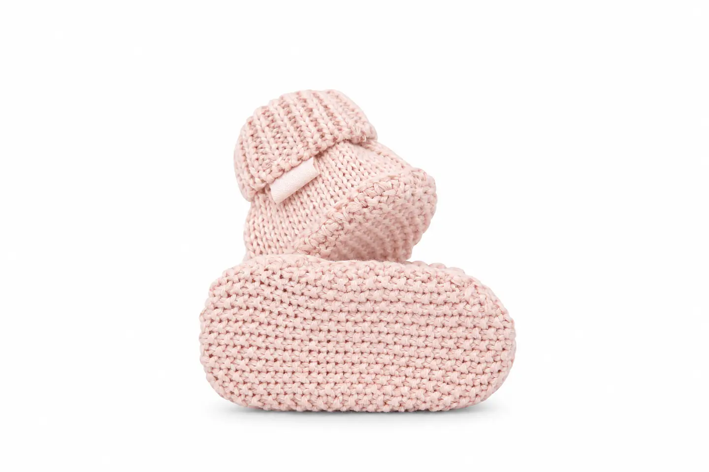Pantufla Tejida Bebé Niña Corazón Rosado – Opaline 3