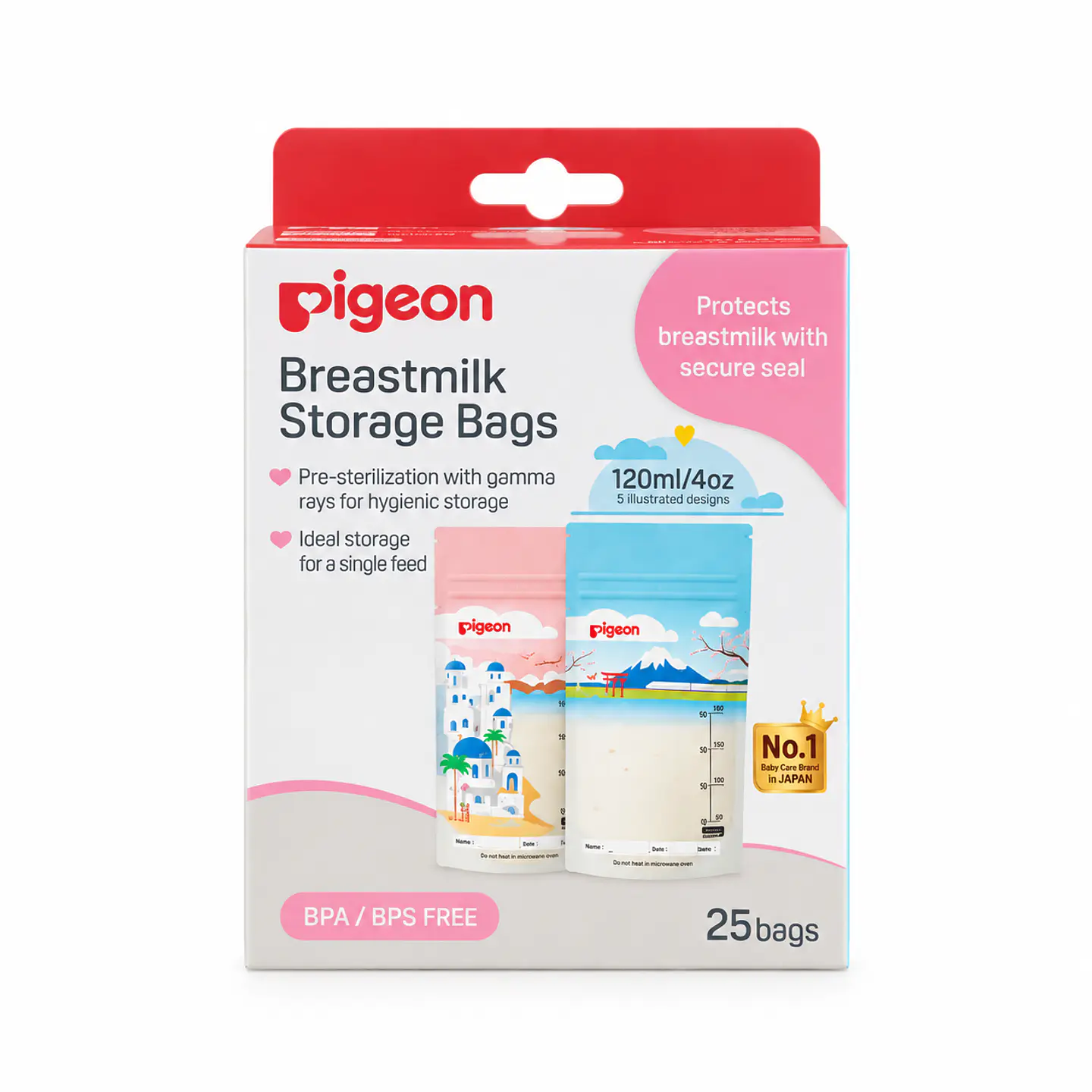 Bolsas para Almacenamiento de Leche Materna 120 ml - Pigeon 1