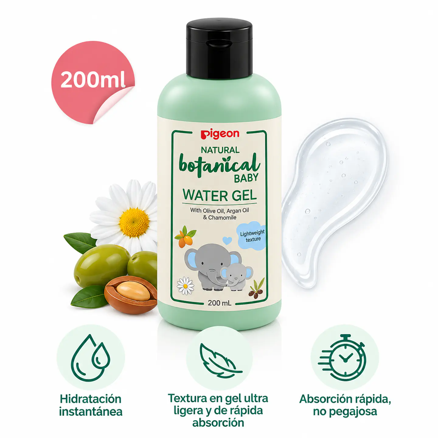 Natural Botanical Baby Water Gel 200 ml – Pigeon 2