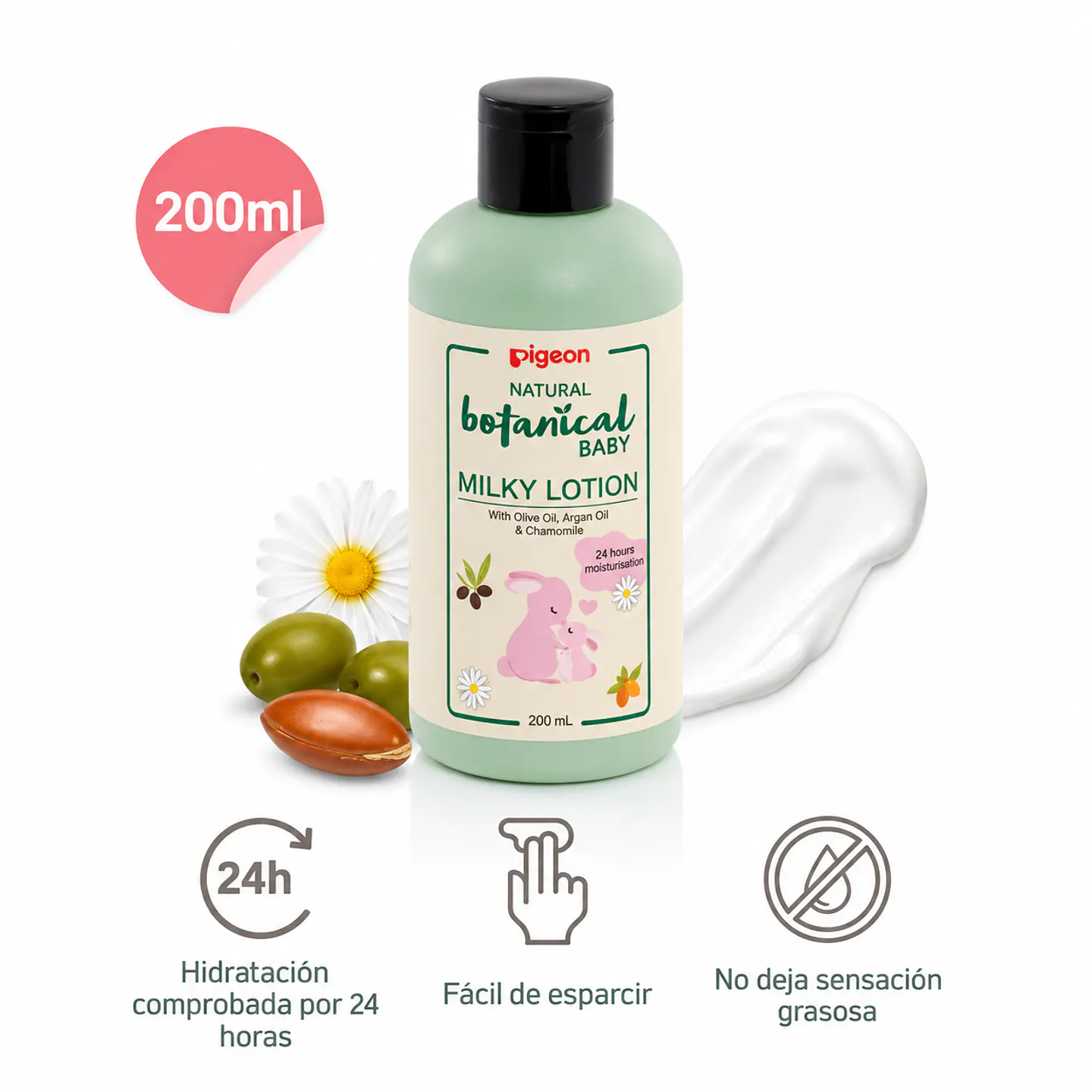 Natural Botanical Baby Milky Lotion 200 ml – Pigeon 2