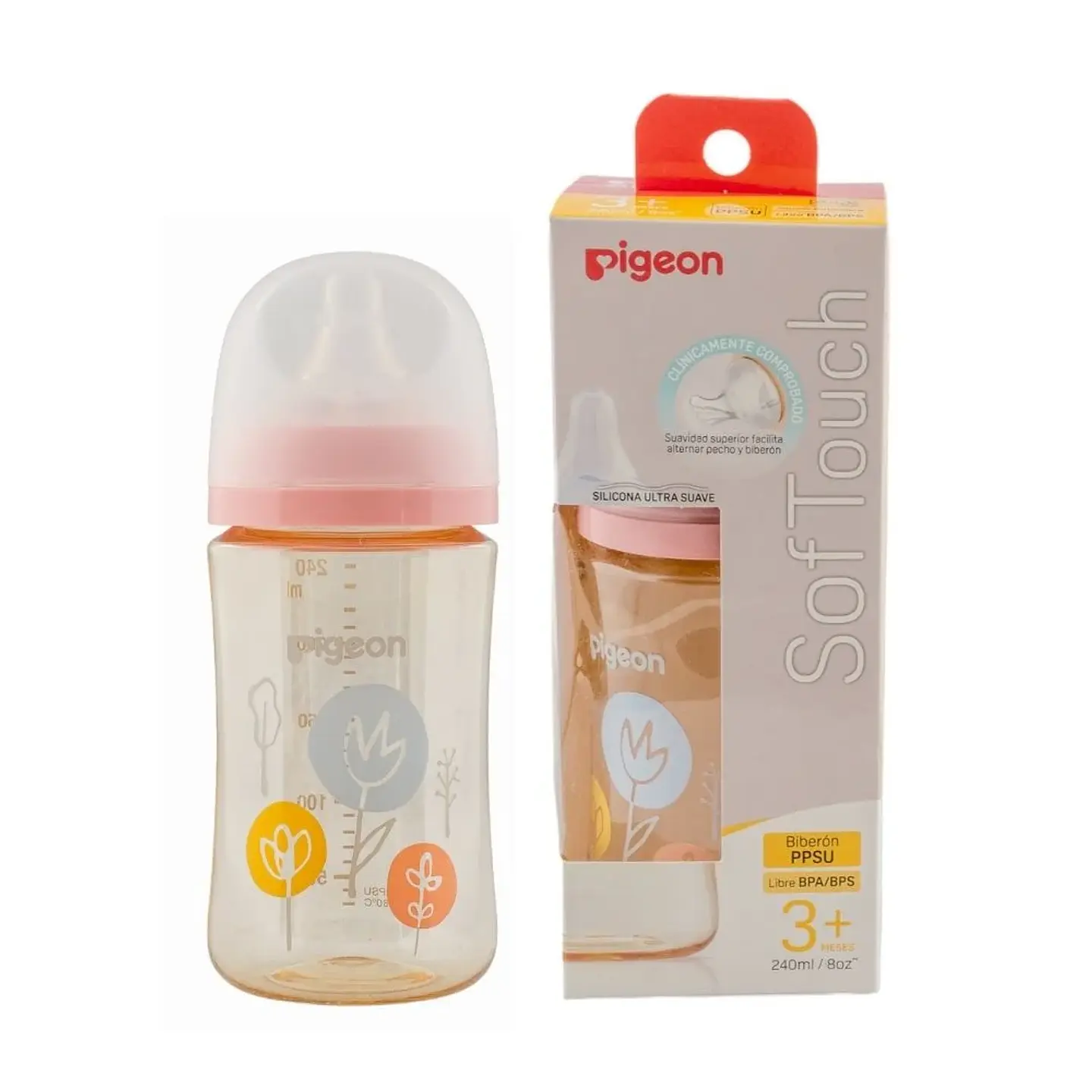 Mamadera SofTouch PPSU Flower 240 ml – Pigeon 1
