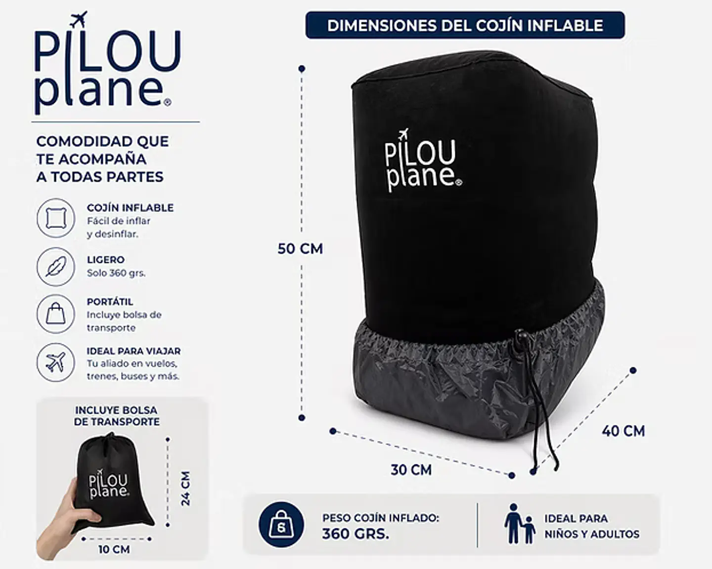 Cojín Inflable de Viaje - Pilouplane 4