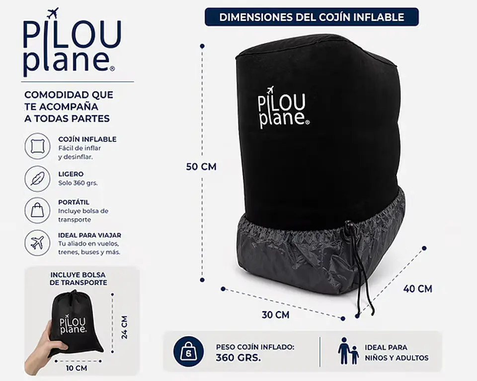 Cojín Inflable de Viaje - Pilouplane 4