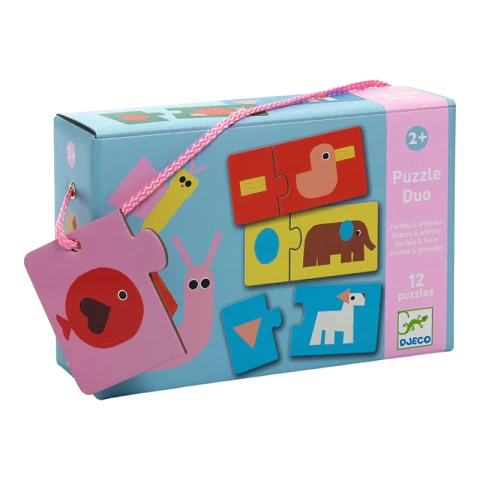 Puzzle Dúo Formas y Animales - Djeco