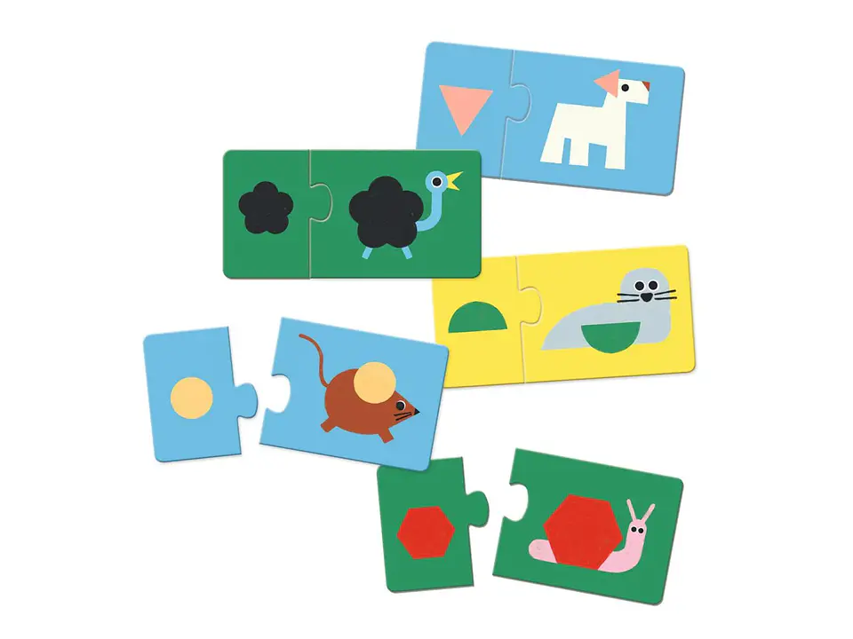 Puzzle Dúo Formas y Animales - Djeco 2