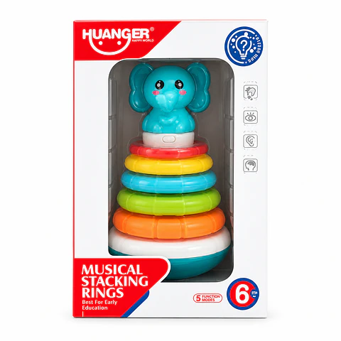 Aros apilables musicales Elefante – Huanger