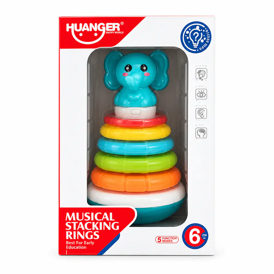 Aros apilables musicales Elefante – Huanger 1