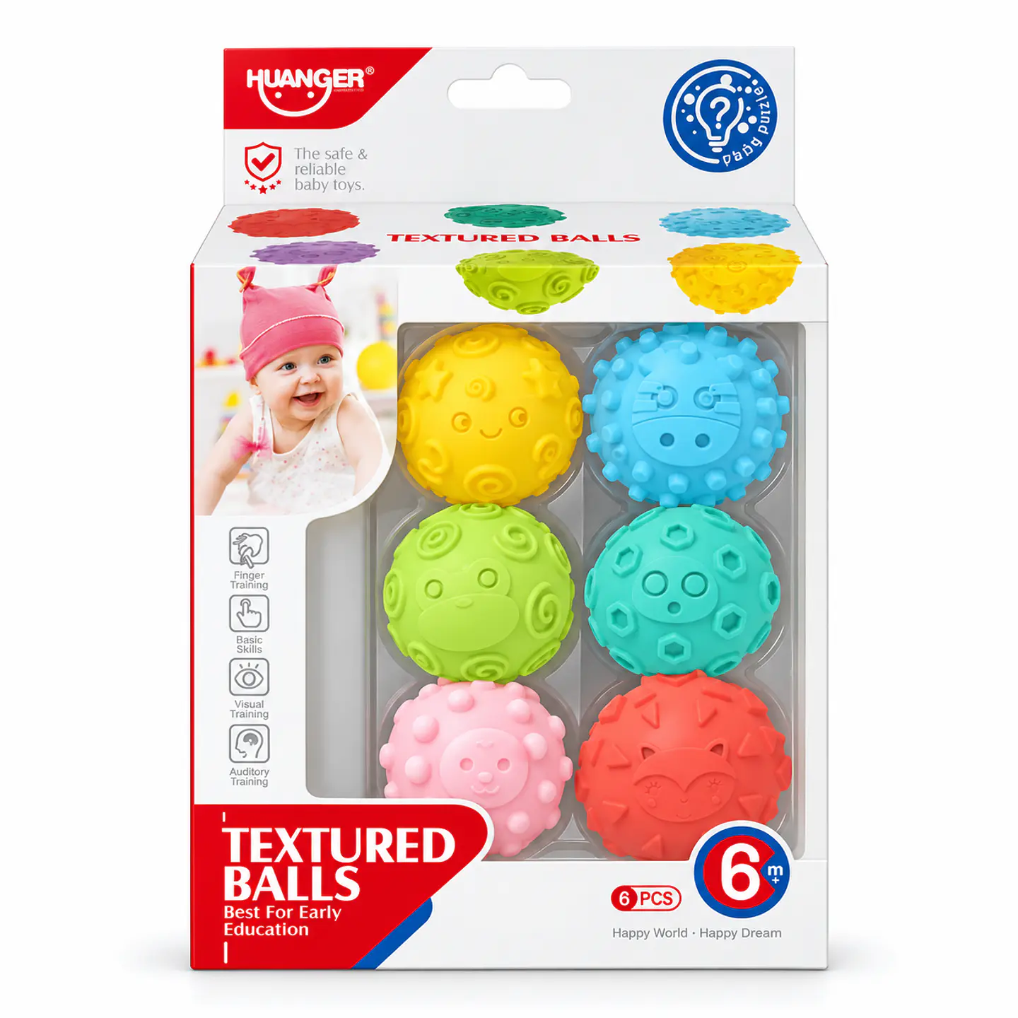 Set de 6 Pelotas Sensoriales con Texturas – Huanger 1