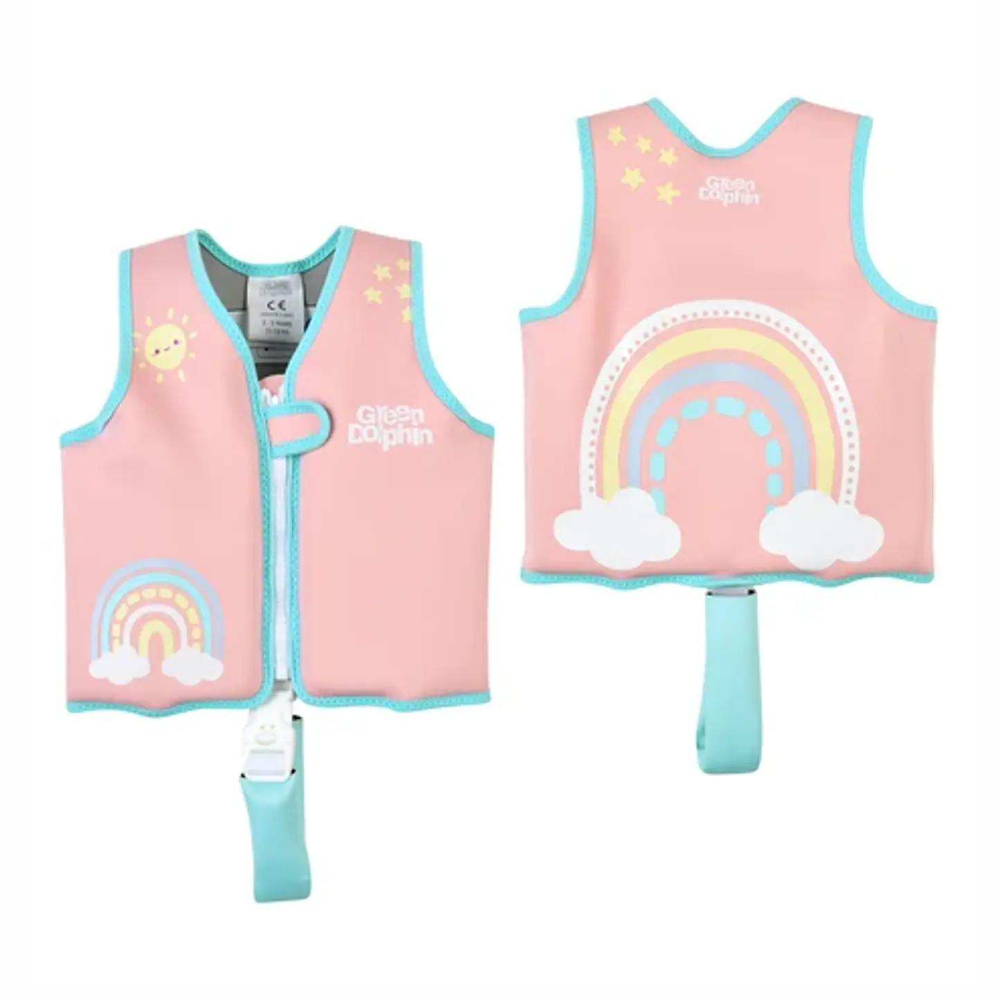 Chaleco Flotador Infantil Arcoiris Palo Rosa – Green Dolphin 3