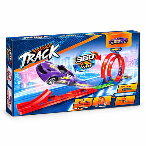 Pista de auto Track Max Power Rojo - Green Dolphin