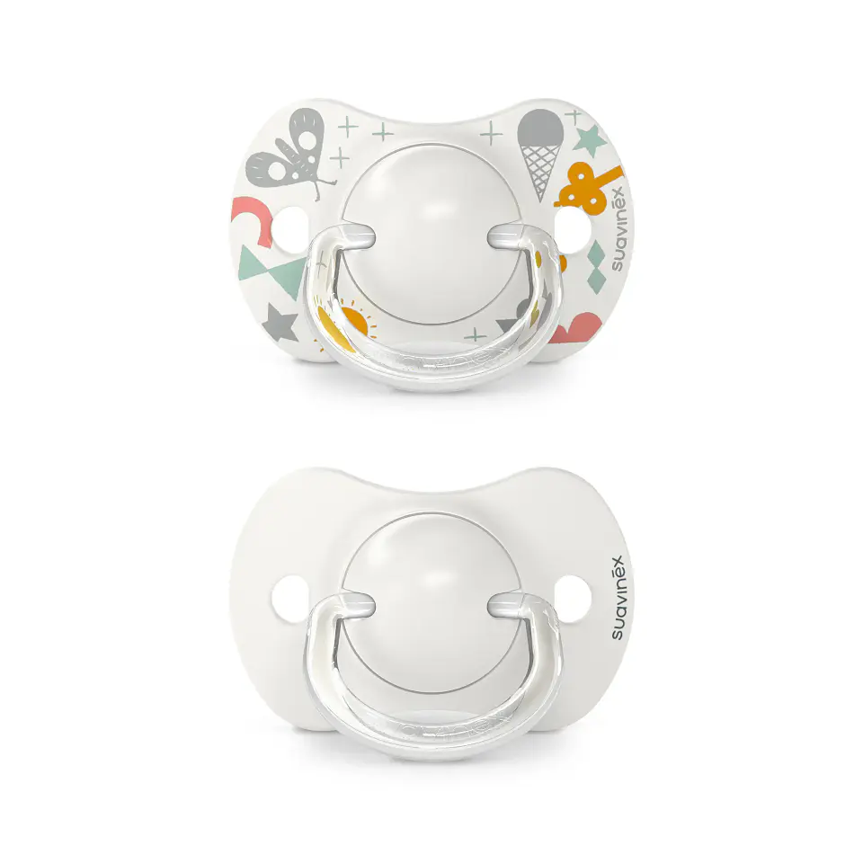 Pack 2 Chupetes SX Pro Silicona 0/6 meses Blanco - Suavinex 2