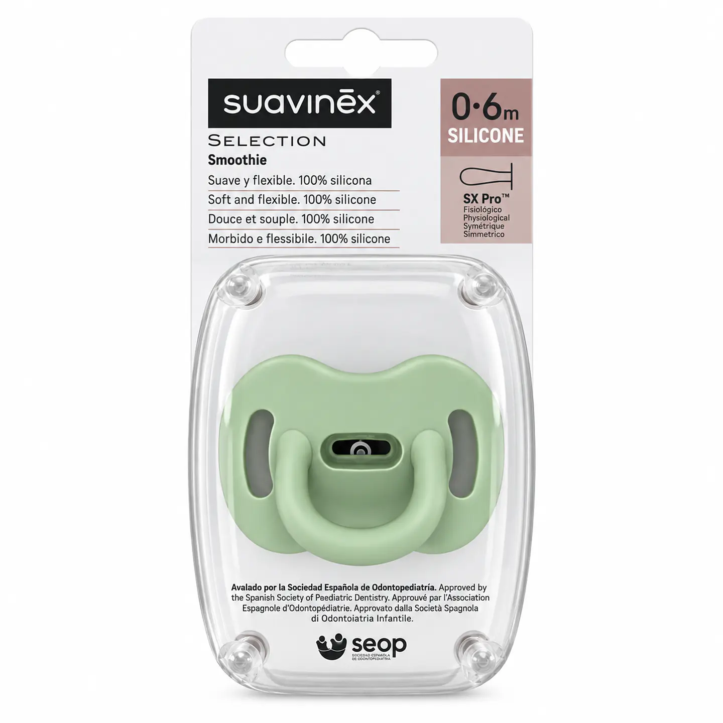 Chupete Colour Essence Lake Green SX Pro 0/6 meses - Suavinex 1