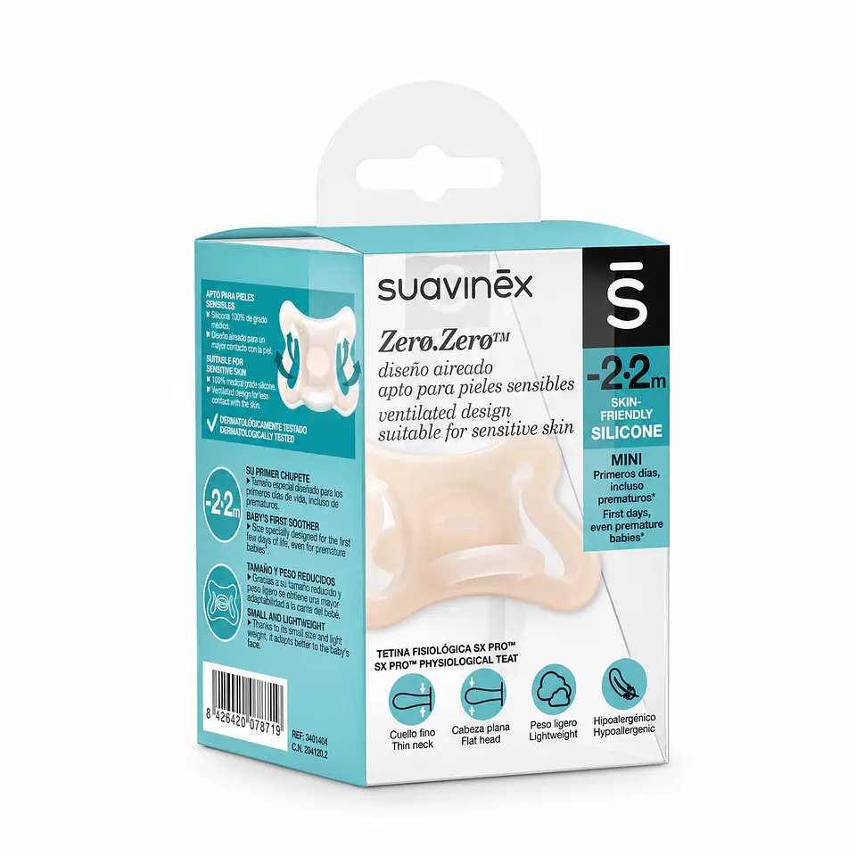 Chupete Nude Zero.Zero con Tetina Fisiológica SX Pro de Silicona -2/2 meses 1