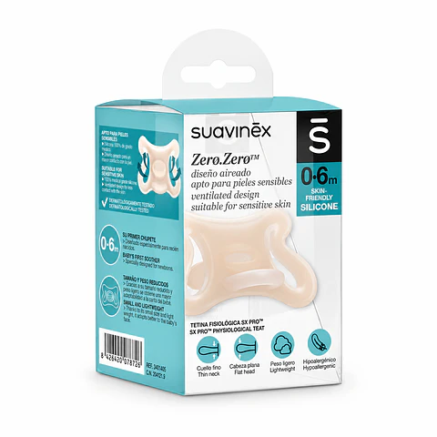 Chupete Nude Zero.Zero con Tetina Fisiológica SX Pro de Silicona 0/6 meses - Suavinex