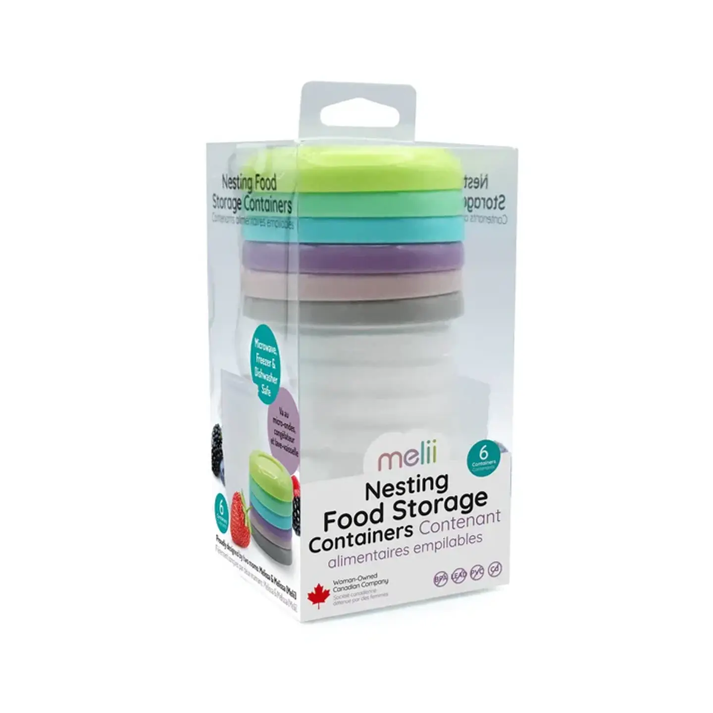 Pack de 6 contenedores apilables plásticos - Melii  1