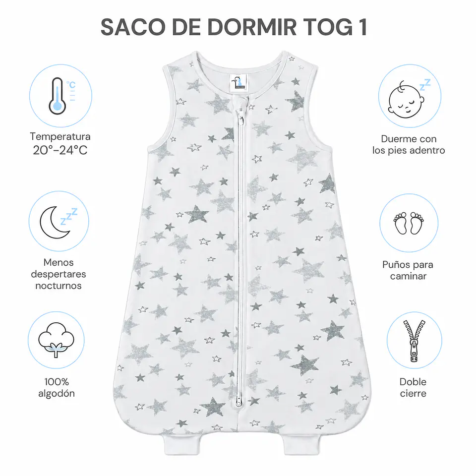 Saco de Dormir Bebé TOG 1.0 – Algodones Cosas de Guaguas 2