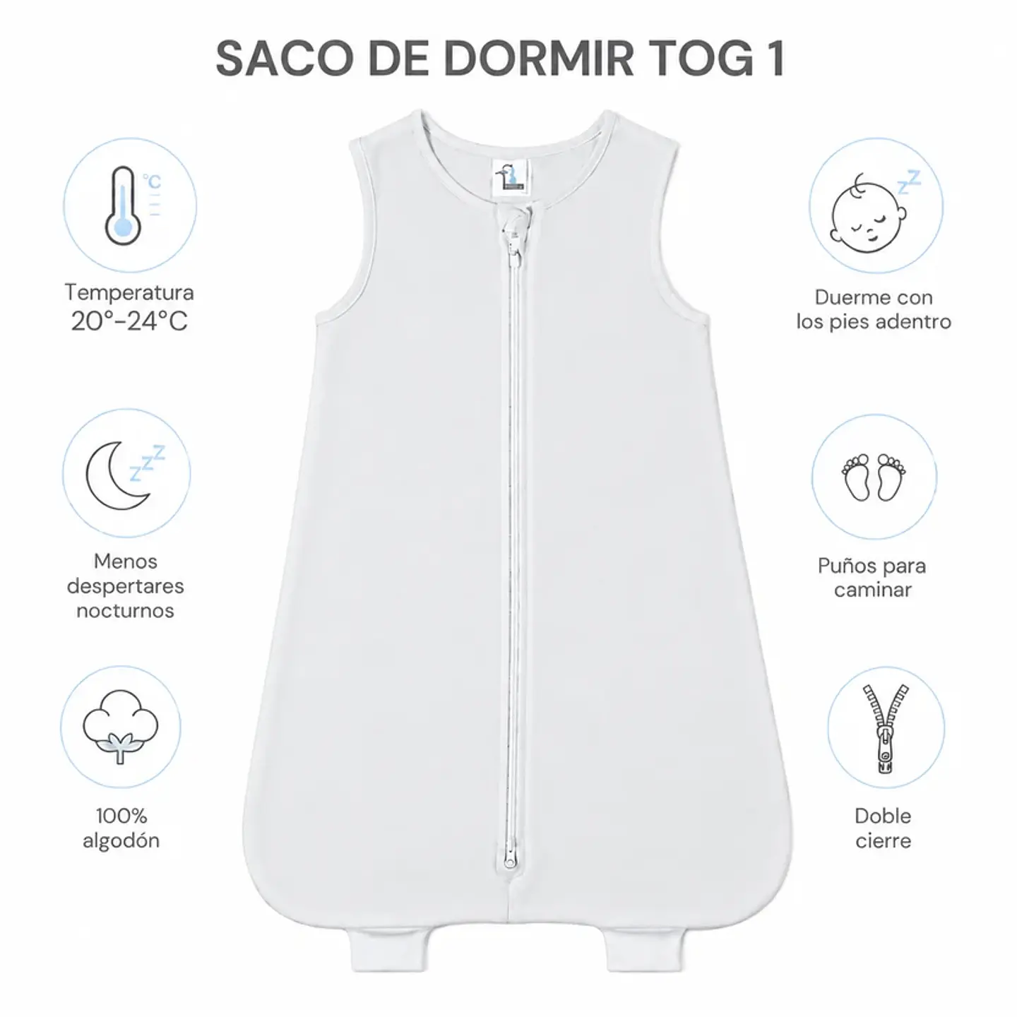 Saco de Dormir Bebé TOG 3.5 - Algodones Cosas de Guaguas 7