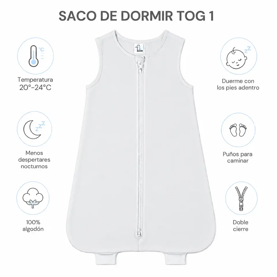 Saco de Dormir Bebé TOG 0.5 – Algodones Cosas de Guaguas 7