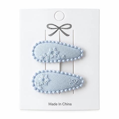 Set 2 Mini Pinzas Colores Bordadas - Casa Olivia 
