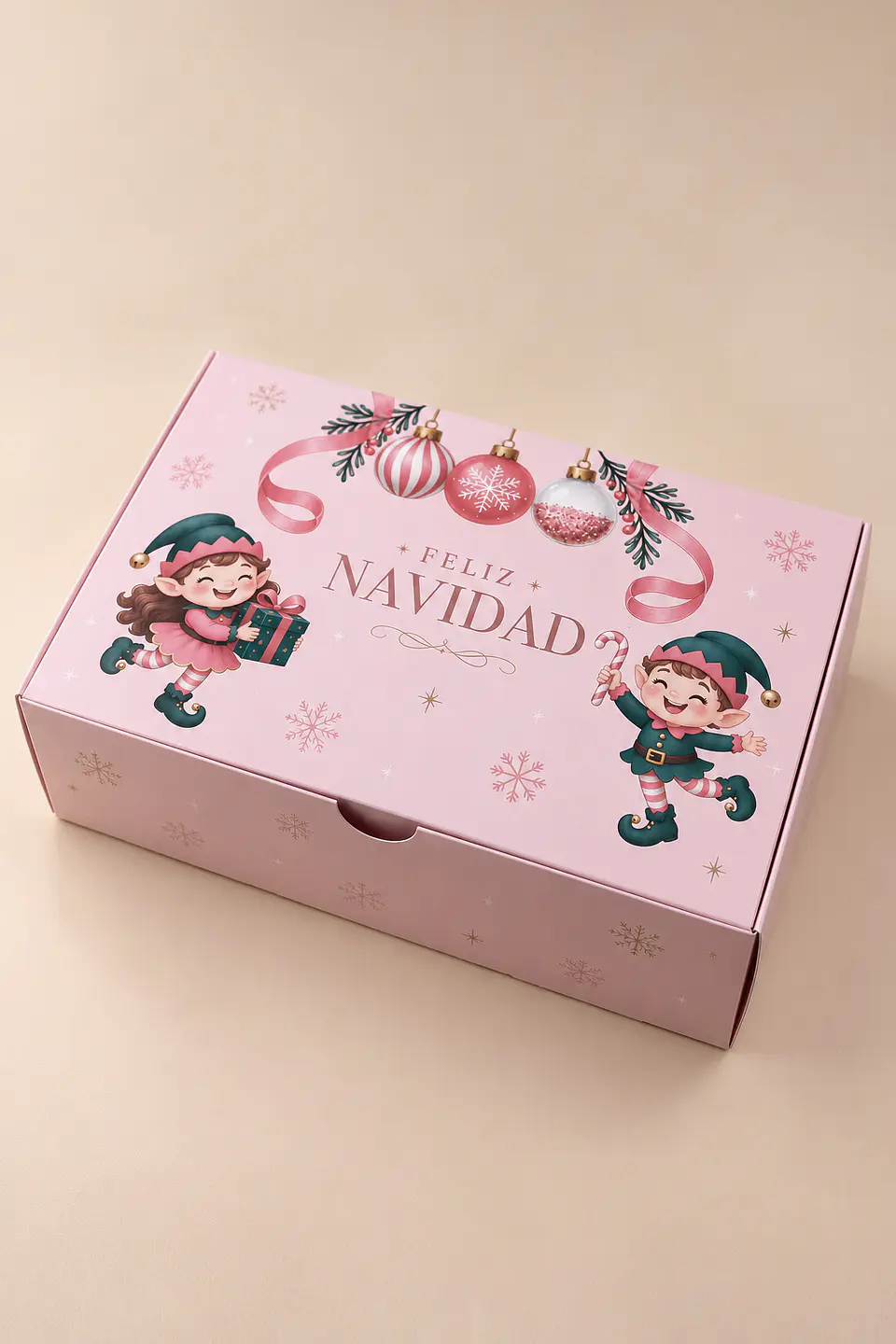 Caja Navidad Rosa 2026, 27x17x9cm 1