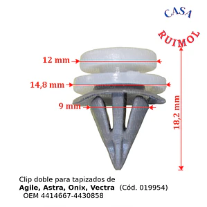 Clip o grampa de tapizado Chevr Agile, Onix, Astra, Vectra (por unidad)