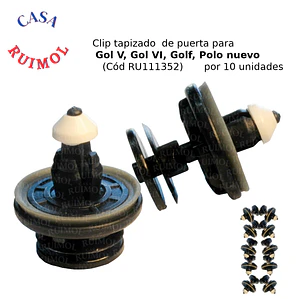 Clip tapizado VW Polo, Vento, Gol, Passat, Scirocco, etc (x 10 unid)