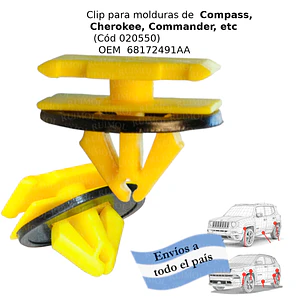 Clip molduras Jeep Compass, Cherokee, Renegade por unidad