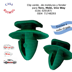 Grampa moldura y fender Fiat Mobi y Toro verde por unidad