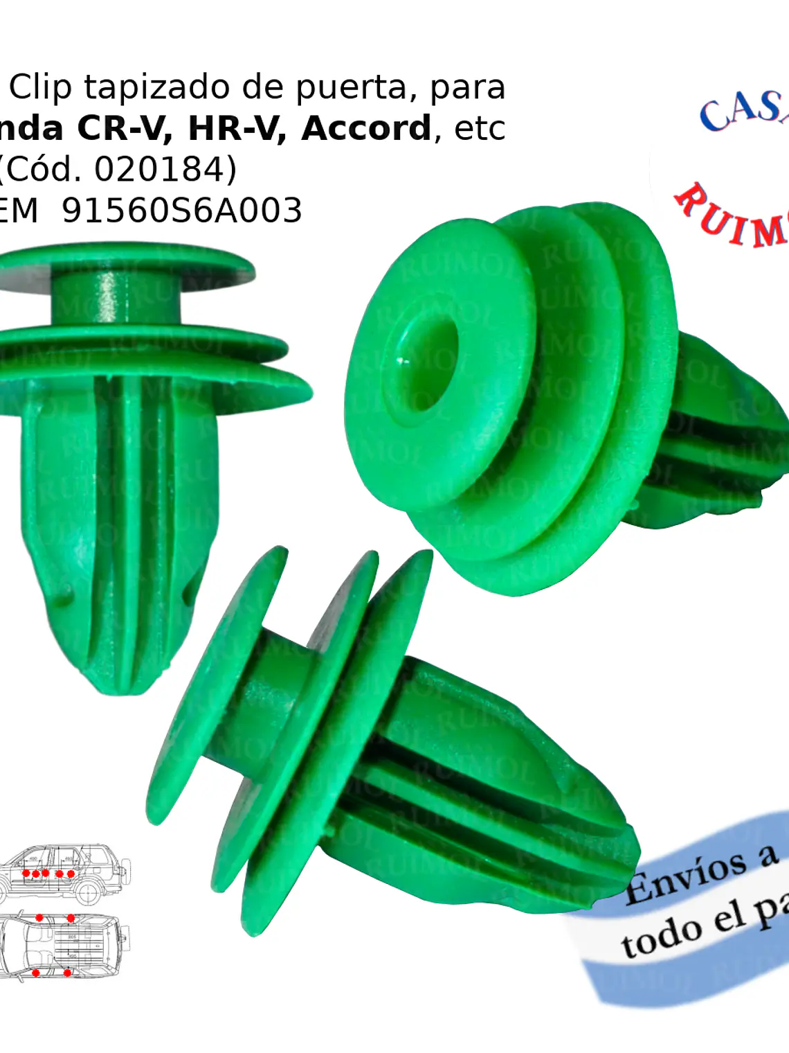 Clip de tapizado interior para Honda FIT, City, CR-V, HR-V y otros  (por unidad) 1