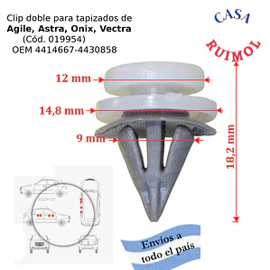 Clip o grampa de tapizado Chevr Agile, Onix, Astra, Vectra (por unidad)