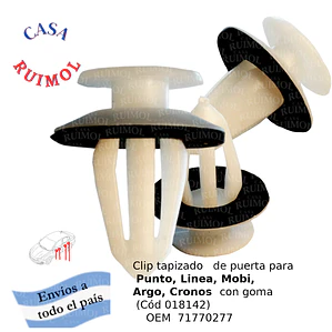 Clip Grampa Tapizados Fiat Mobi, Punto, Way Con Goma (por unidad)