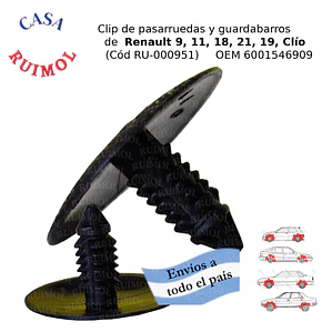 Clip guardabarros Renault 9, 11, 18, 21, 19, Clio por unidad