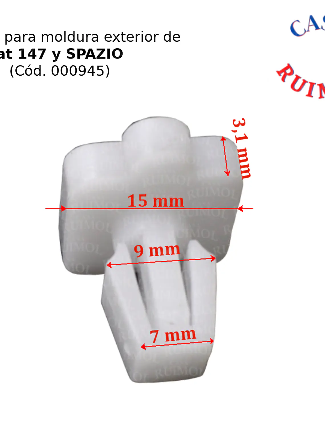 Clip grampa de moldura exterior para Fiat 147 Spazio 2