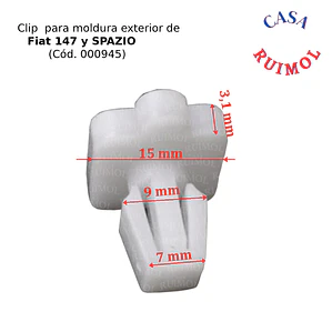 Clip grampa de moldura exterior para Fiat 147 Spazio