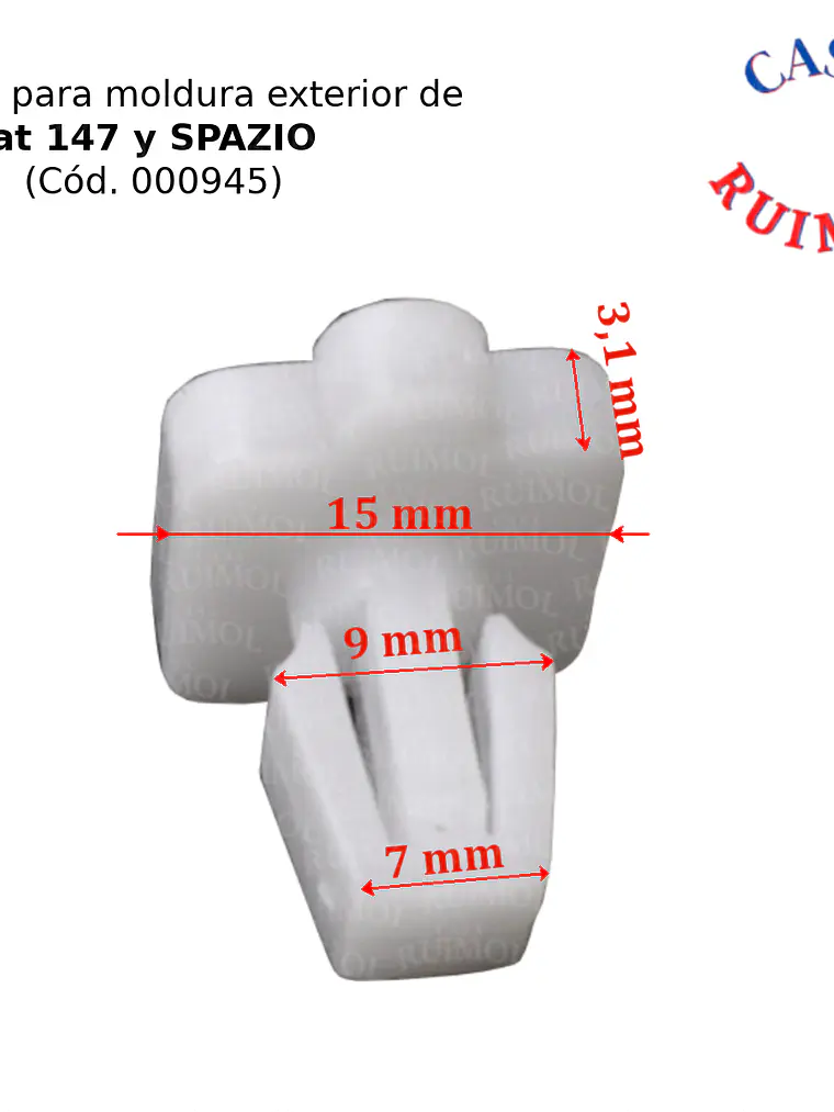 Clip grampa de moldura exterior para Fiat 147 Spazio 2