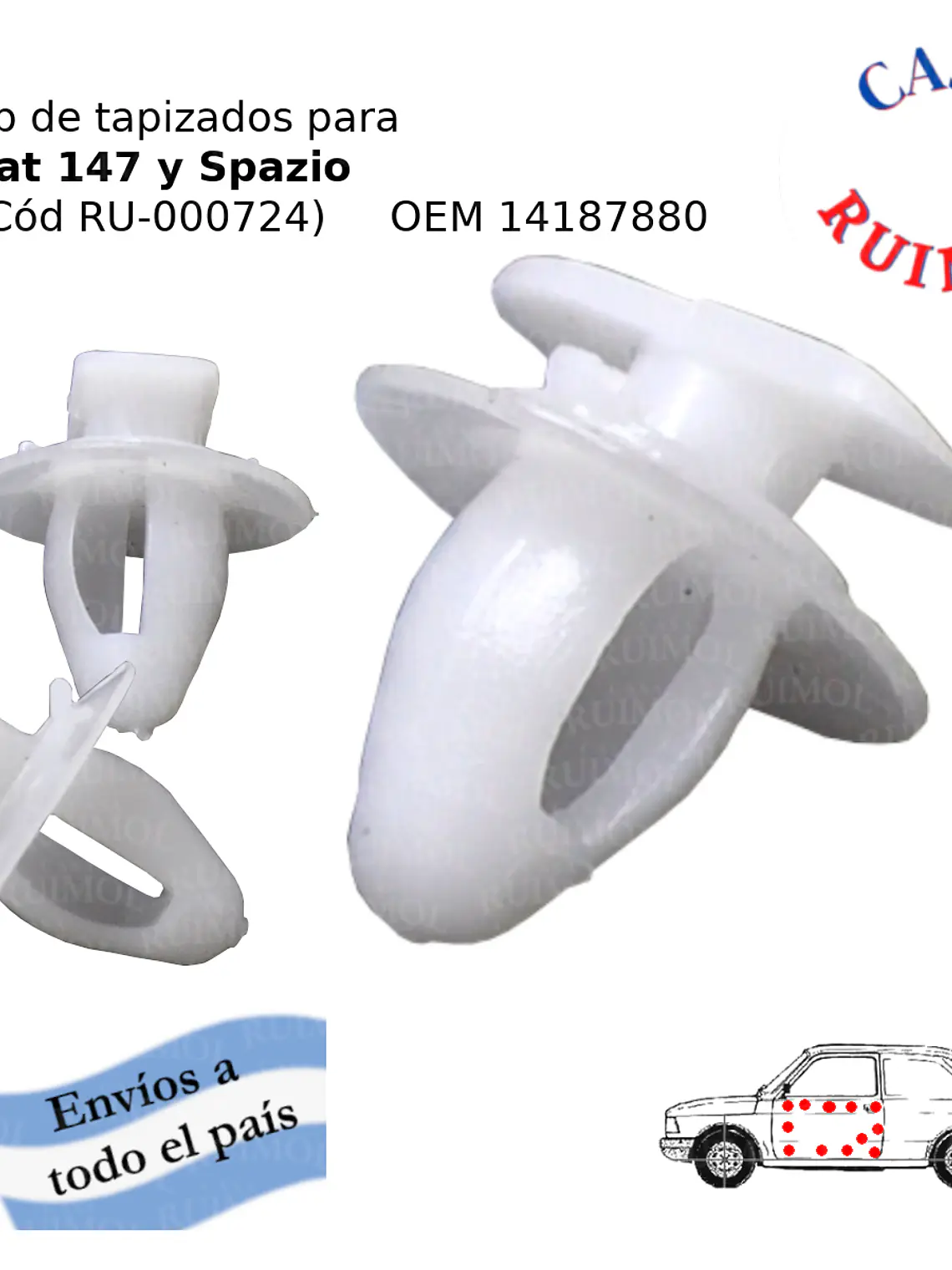 Clip grampa para tapizado de Fiat Spazio y Fiat 147 1
