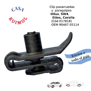 Clip grampa pasarruedas y paragolpes para Hilux, Corolla, Etios y otros 9046705114