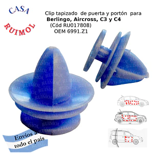 Clip tapizado de puerta y portón para Citroen Berlingo, Aircross, C3, C4 y otros