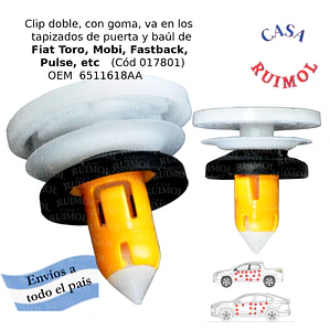 Clip de tapizado para Fiat Toro, Mobi, Fastback, Pulse y otros OEM 6511618AA