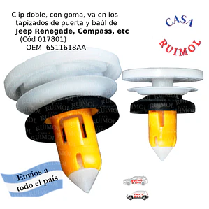 Clip grampa tapizado para Jeep Renegade, Compass y otros OEM 6511618AA